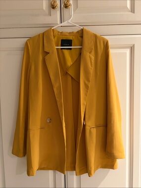 Elodie - Mustard Open Front Blazer